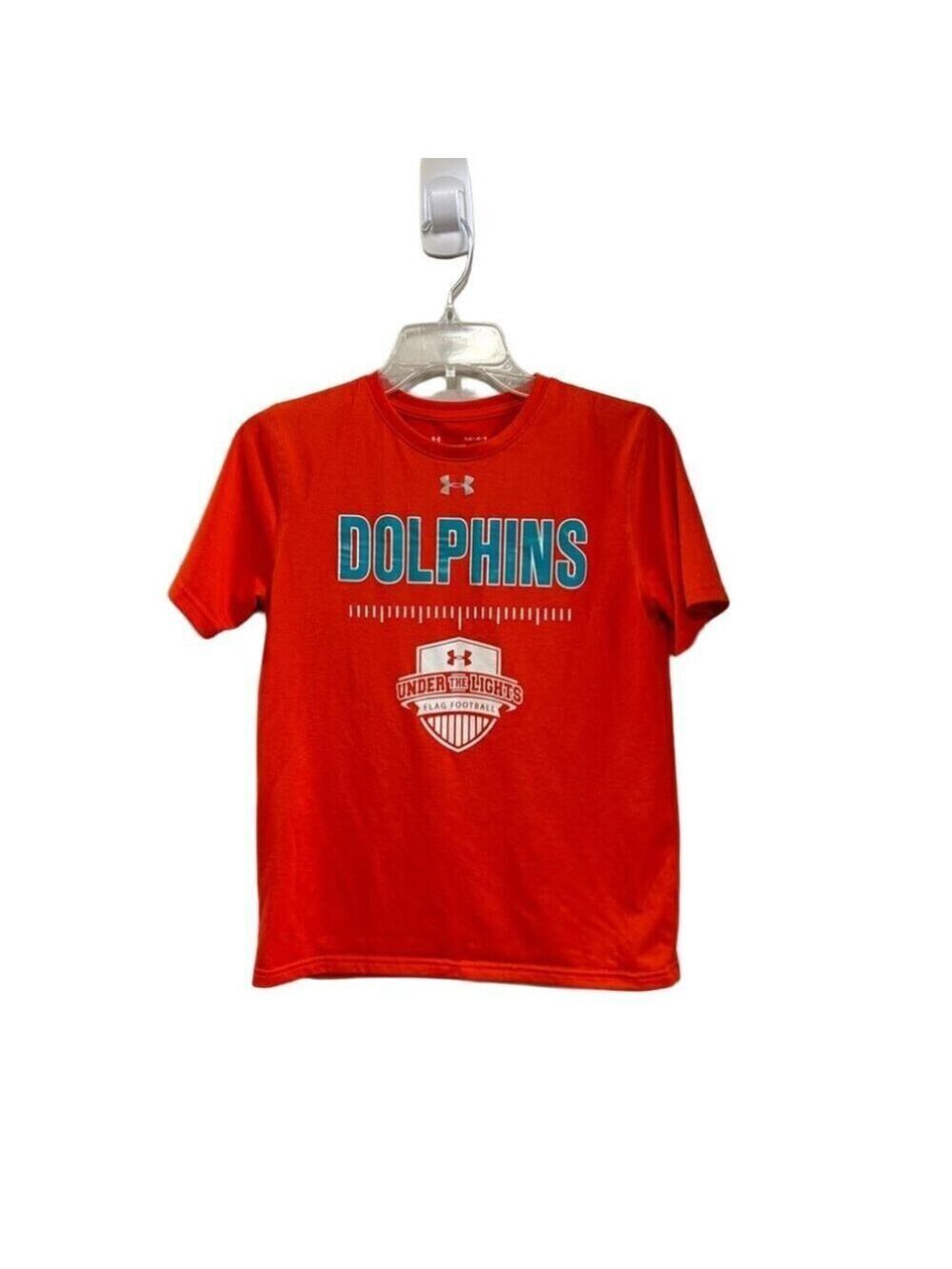 Boys Under Armour Miami Dolphins Heatgear Loose Fit. Size Youth Large